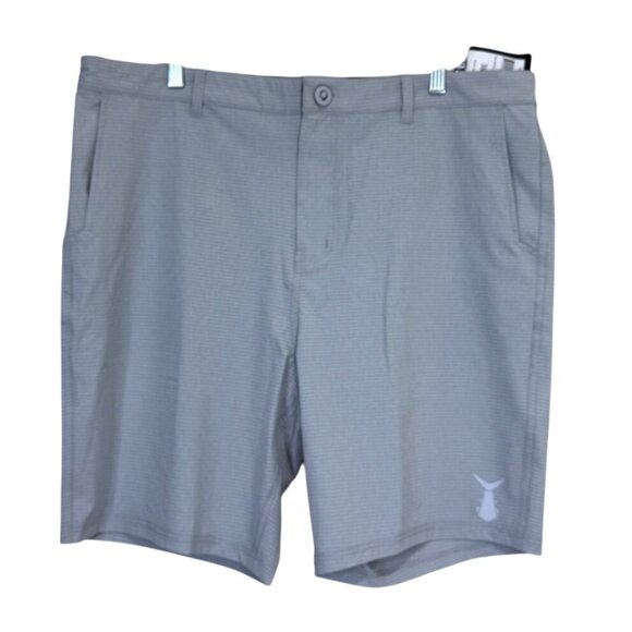 Tunaskin Fibeaus Hybrid Shorts Gray Micro-Striped Mens Size 38 NEW - Picture 1 of 8